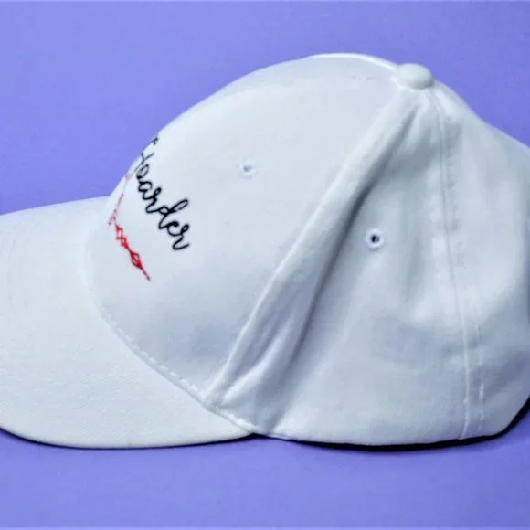 Custom Made "Book Hoarder" White Baseball Cap - Adjustable Velcro - Picture 4 of 9